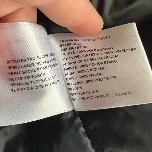 Michael Michael Kors Shearling Trim Faux leather sleeves Puffer Jacket. SZ.L - Picture 3 of 16